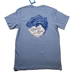 Columbia Keeping It Reel T-shirt Mens Small Lt Blue Performance Fishing PFG NEW